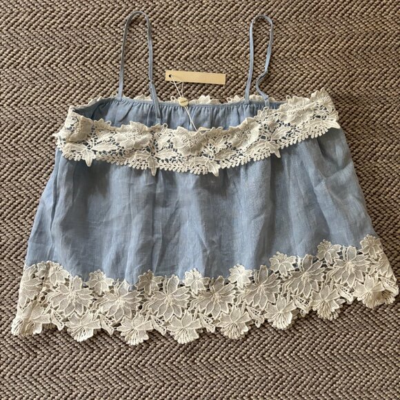 BLANKNYC Lace and Linen Cropped Camisole - Picture 2 of 5